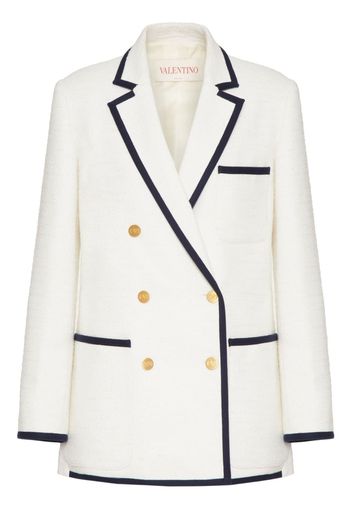 Valentino Garavani tweed double-breasted blazer - Bianco