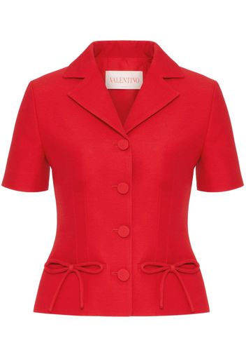 Valentino Garavani ribbon-detail short-sleve blazer - Rosso