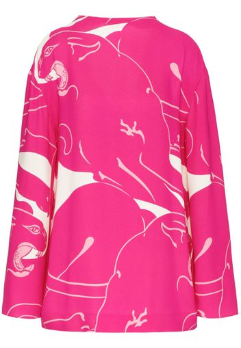 Valentino Garavani Blusa con stampa Panther - Rosa