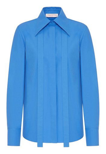 Valentino Garavani scarf-detail cotton poplin shirt - Blu