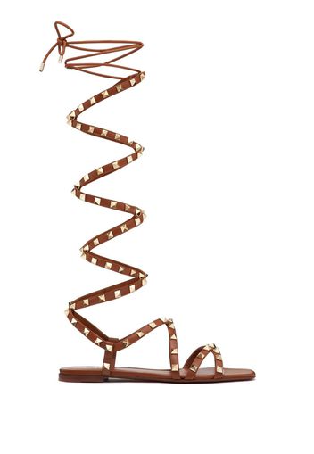 Valentino Garavani Rockstud lace-up sandals - Marrone