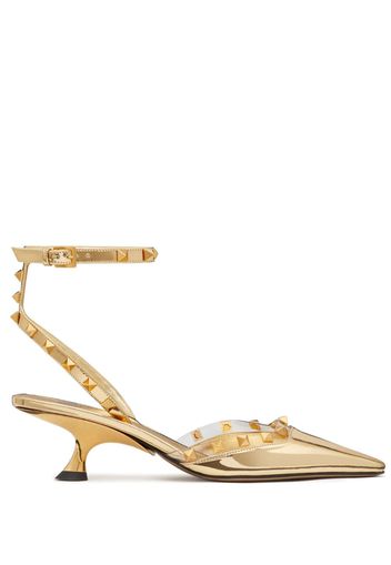 Valentino Garavani Rockstud Couture 50mm metallic pumps - Oro