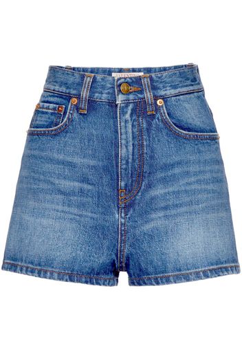 Valentino Garavani Shorts denim con vita media VLogo - Blu