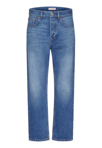 Valentino Garavani Jeans crop con effetto schiarito - Blu