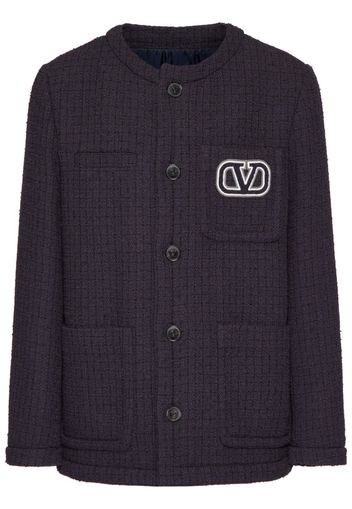 Valentino Garavani VLogo-appliqué tweed jacket - Blu