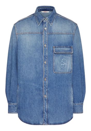 Valentino Garavani Camicia denim con effetto sfumato - Blu