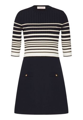 Valentino Garavani striped knitted minidress - Nero