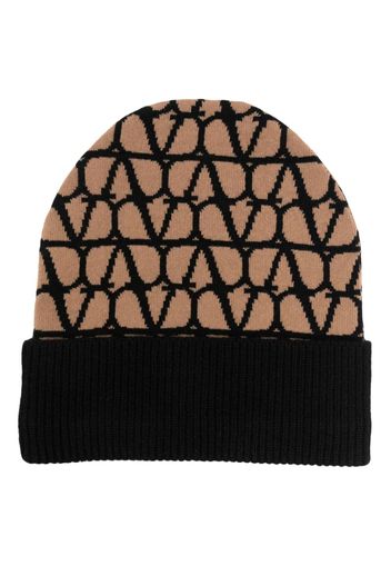 Valentino Garavani Toile Iconographe cashmere beanie - Toni neutri