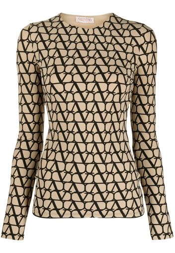 Valentino Garavani VLogo Signature long-sleeved top - Toni neutri