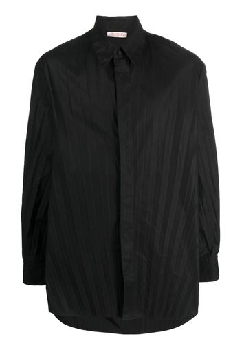 Valentino Garavani pleated long-sleeve shirt - Nero