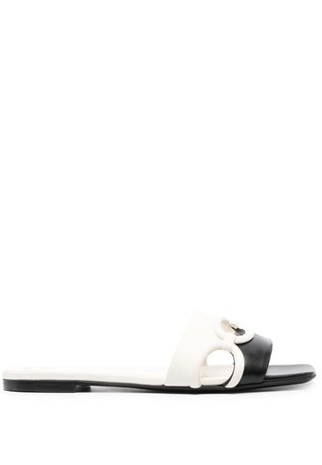 Valentino Garavani Chain 1967 leather flat sandals - Bianco