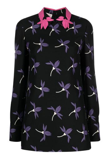 Valentino Garavani Camicia Fairy Flowers con stampa - Nero