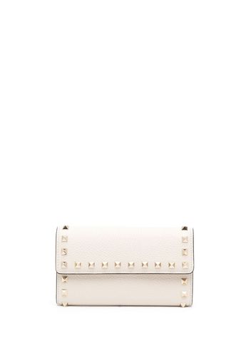 Valentino Garavani Rockstud tri-fold leather wallet - Toni neutri