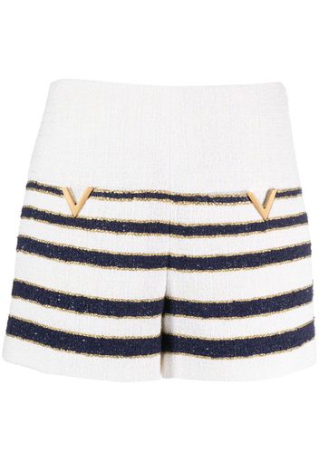 Valentino Garavani Mariniere tweed striped shorts - Bianco