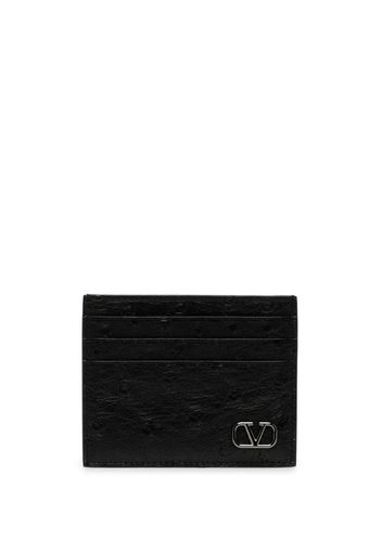 Valentino Garavani VLogo Signature leather cardholder - Nero