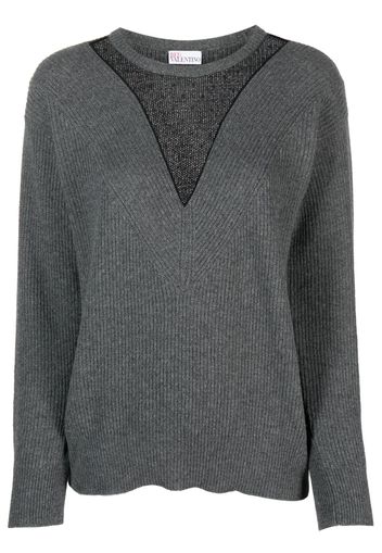 Valentino Garavani point d'esprit tulle detail jumper - Grigio