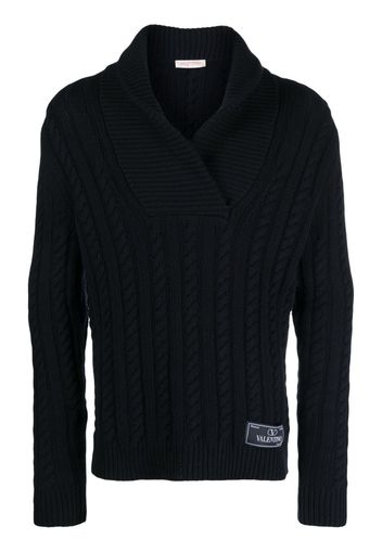 Valentino Garavani cable-knit virgin wool jumper - Blu