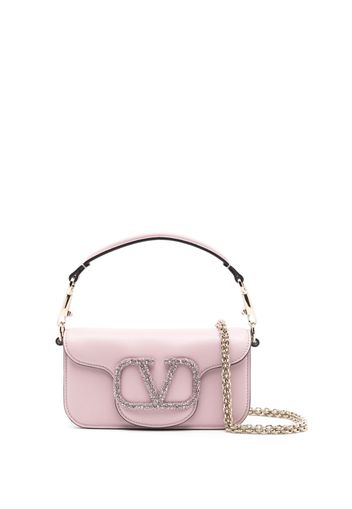 Valentino Garavani Locò crystal-embellished shoulder bag - Rosa