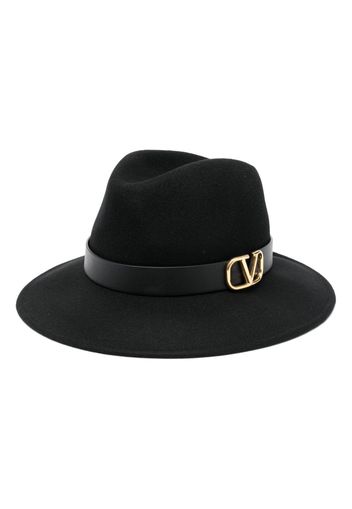 Valentino Garavani logo-plaque wide-brim hat - Nero