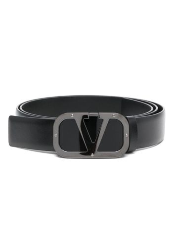 Valentino Garavani VLogo-plaque leather belt - Nero