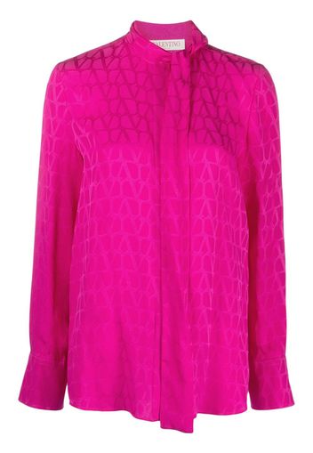 Valentino Garavani Toile Iconographe silk-jacquard blouse - Rosa