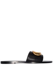 black Vlogo leather sandals