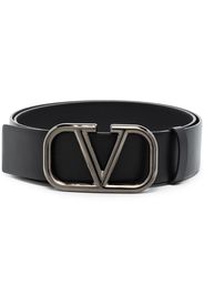 black VLOGO leather belt