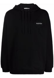 Valentino logo floral patch hoodie - Nero