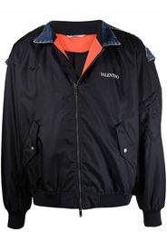 Valentino logo-print bomber jacket - Blu