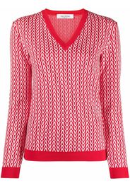 Valentino Vlogo intarsia-knit jumper - Rosso