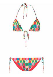 Valentino Optical logo print bikini - Rosso