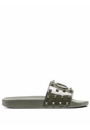 Valentino Garavani Vlogo Rockstud flat slides - Verde