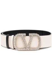 Valentino Garavani VLogo embellished-buckle reversible belt - Toni neutri