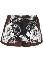 Valentino Shorts a fiori - Marrone