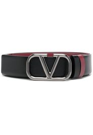 Valentino Garavani V-Logo reversible leather belt - Nero