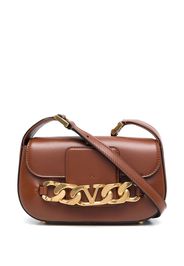 Valentino Garavani VLogo leather crossbody bag - Marrone