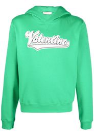 Valentino embroidered logo-patch hoodie - Verde