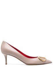 Valentino Garavani logo-plaque leather pumps - Toni neutri