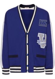 Valentino V Crew patches V-neck cardigan - Blu
