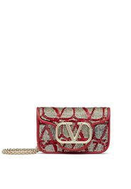 Valentino Garavani Borsa mini VLOGO con perline - Rosso