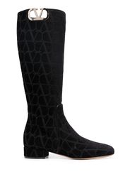 Valentino Garavani VLogo Type 30mm knee-high boots - Nero