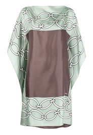 Valentino Chain 1967 Foulard-print silk handkerchief dress - Verde