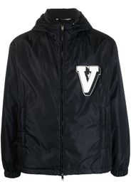 Valentino logo-patch hooded jacket - Blu