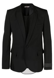 Valentino logo-patch single-breasted blazer - Nero