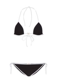 Valentino Garavani logo-plaque halterneck bikini set - Nero