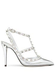 Valentino Garavani Pumps con cinturino alla caviglia Rockstud 100mm - Argento