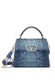 Valentino Garavani Borsa tote VSLING con paillettes piccola - Blu