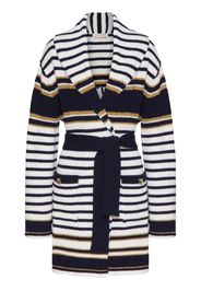 Valentino Garavani stripped knitted cardi-coat - Bianco