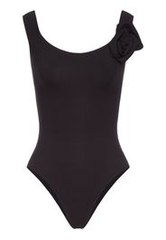 Valentino Garavani rose-appliqué swimsuit - Nero