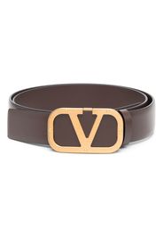 Valentino Garavani logo-buckle leather belt - Marrone